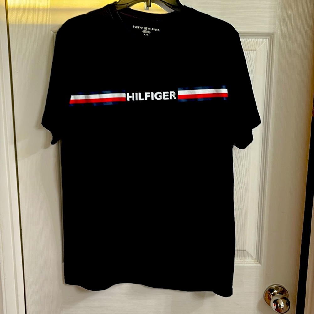 Tommy Hilfiger Blue Short Sleeve Tee with Stripes